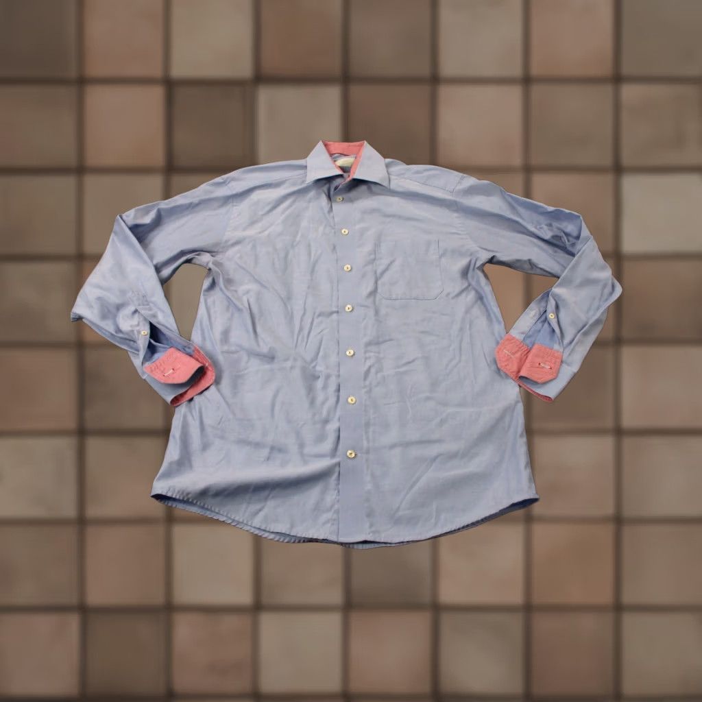 Eton Eton Shirt Men M Blue Classic Fit Dress Business Preppy Golf Lightweight Button-Down Outdoor Size 40R - 1 Thumbnail