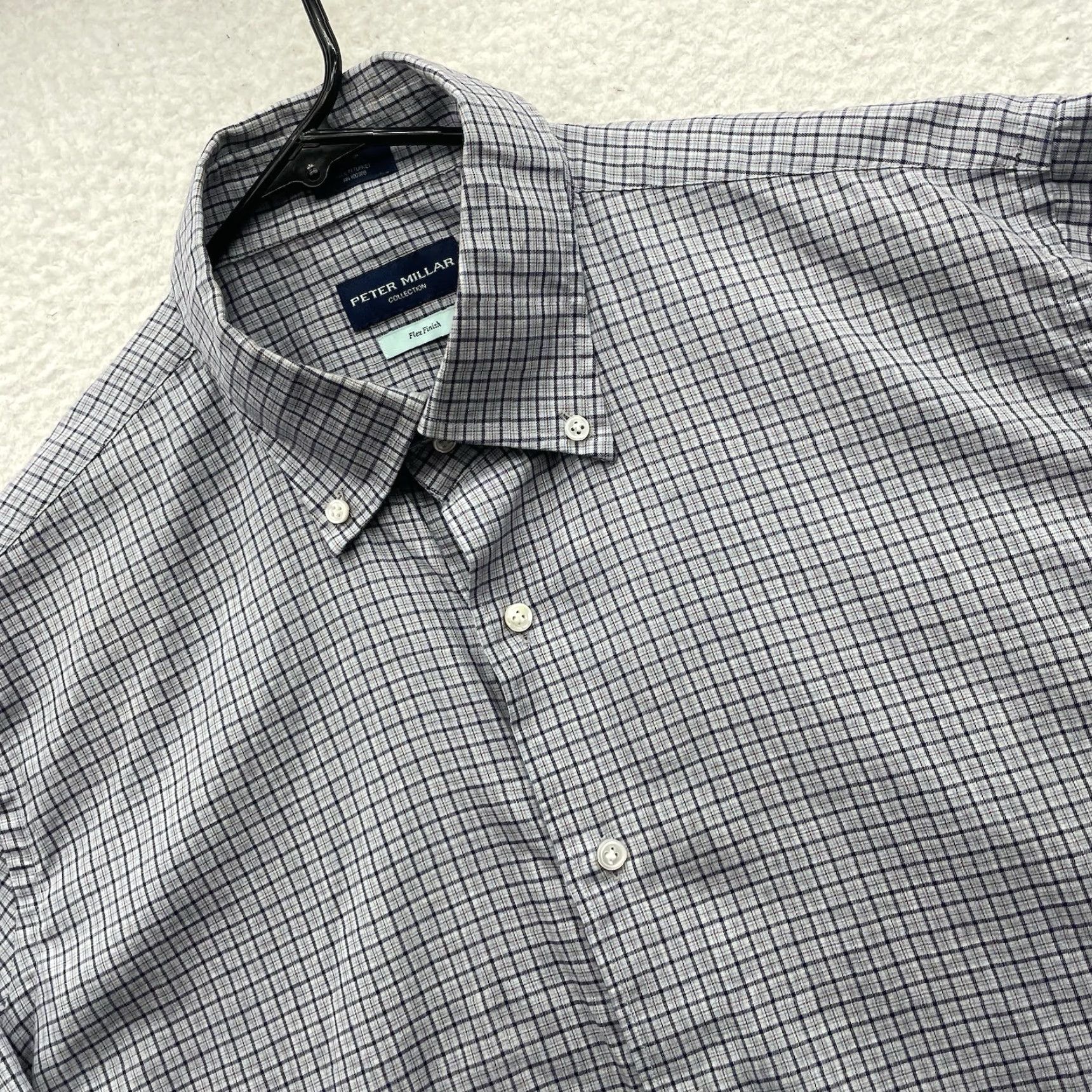 Peter Millar Peter Millar Shirt Mens Large L Flex Finish Blue Micro Gingham Check Button Down Size US L / EU 52-54 / 3 - 2 Thumbnail
