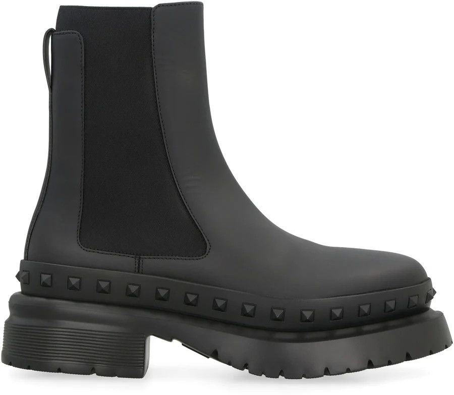 Valentino o1y0525 Leather Ankle Boots in Black Size US 8 / EU 41 - 2 Thumbnail