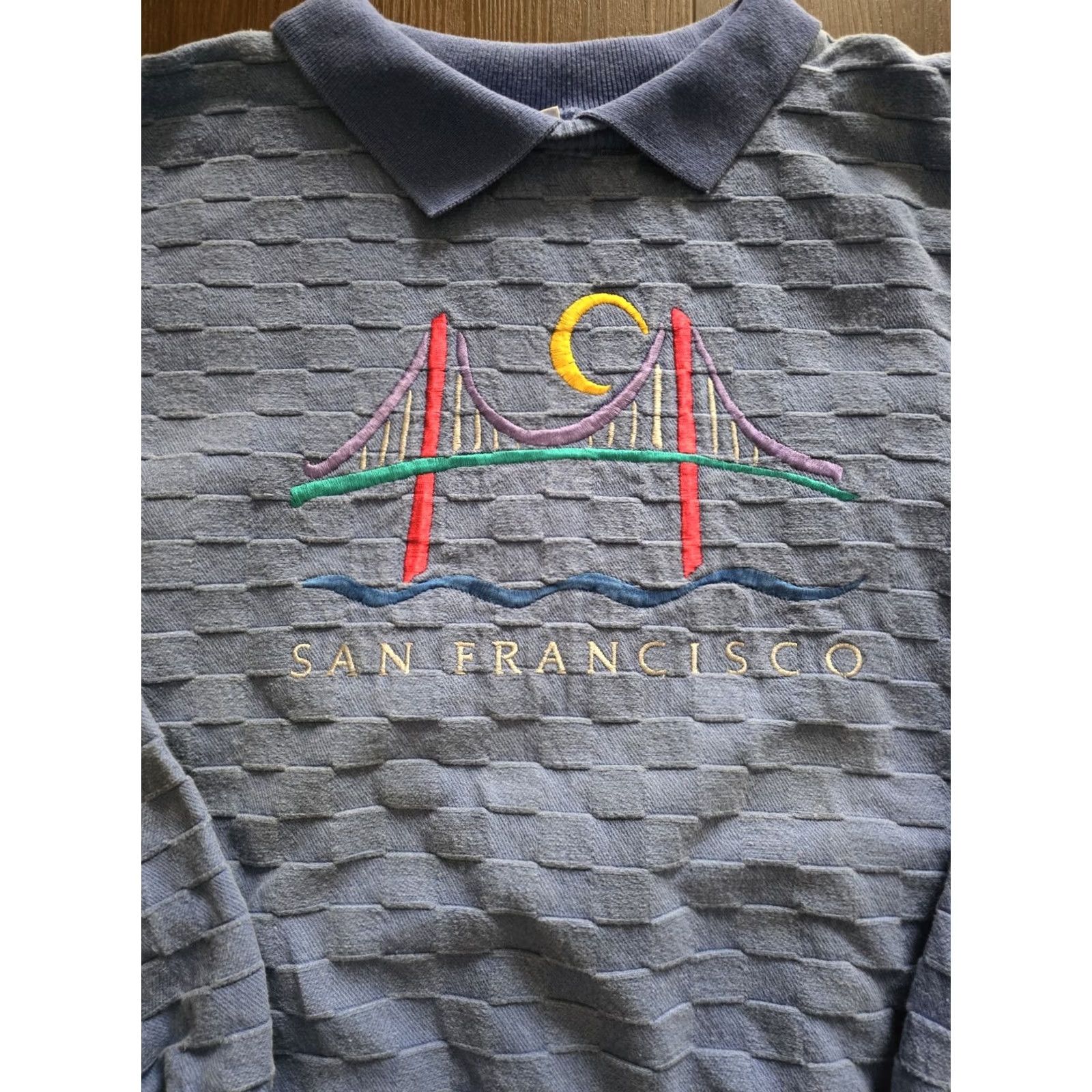 Vintage VINTAGE 80s 90s Blue Oversized San Francisco Sweatshirt Medium California Crazy Shirt Shirt Adult M Blue San Francisco 80s 90s Mens Womens Boys Girls Size US M / EU 48-50 / 2 - 3 Thumbnail