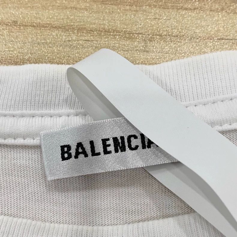 Balenciaga Balenciaga Logo monogrammed crewneck white cotton short sl Size US S / EU 44-46 / 1 - 6 Thumbnail