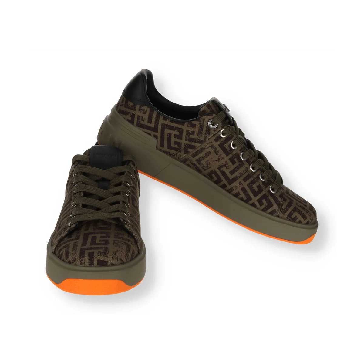 Balmain o1s1wg110325 Logo Low-Top Sneakers in Brown Size US 10 / EU 43 - 2 Thumbnail