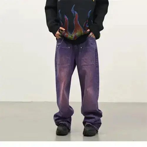 Designer × Japanese Brand × Jean hiphop baggy faded distressed jeans Size US 32 / EU 48 - 4 Thumbnail
