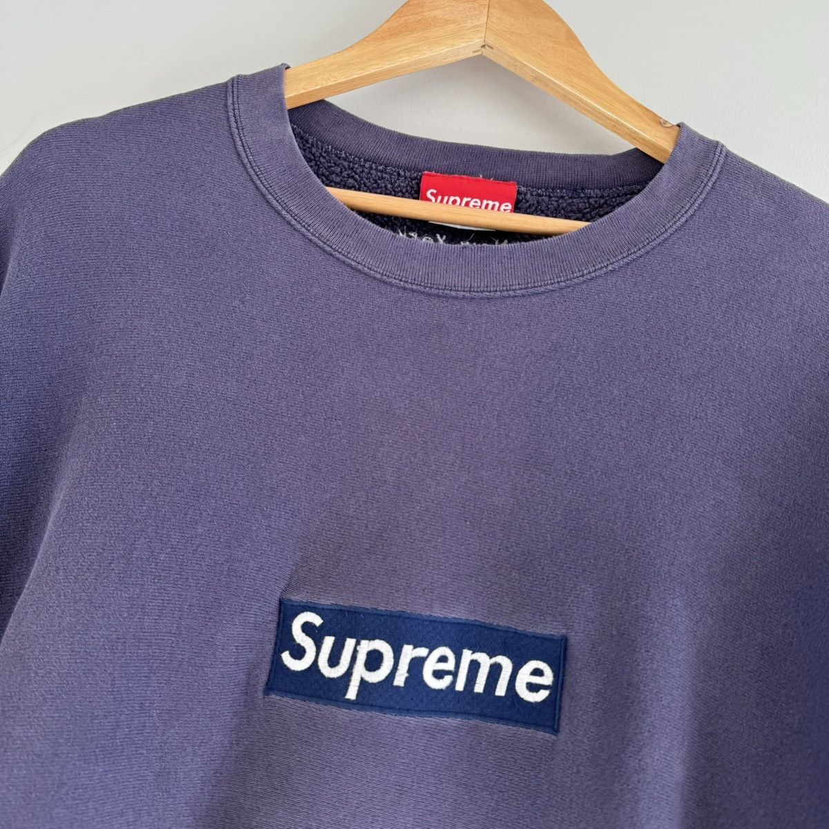 Supreme 1995 Supreme 1st Anniversary Box Logo Crewneck Navy Size US L / EU 52-54 / 3 - 7 Thumbnail