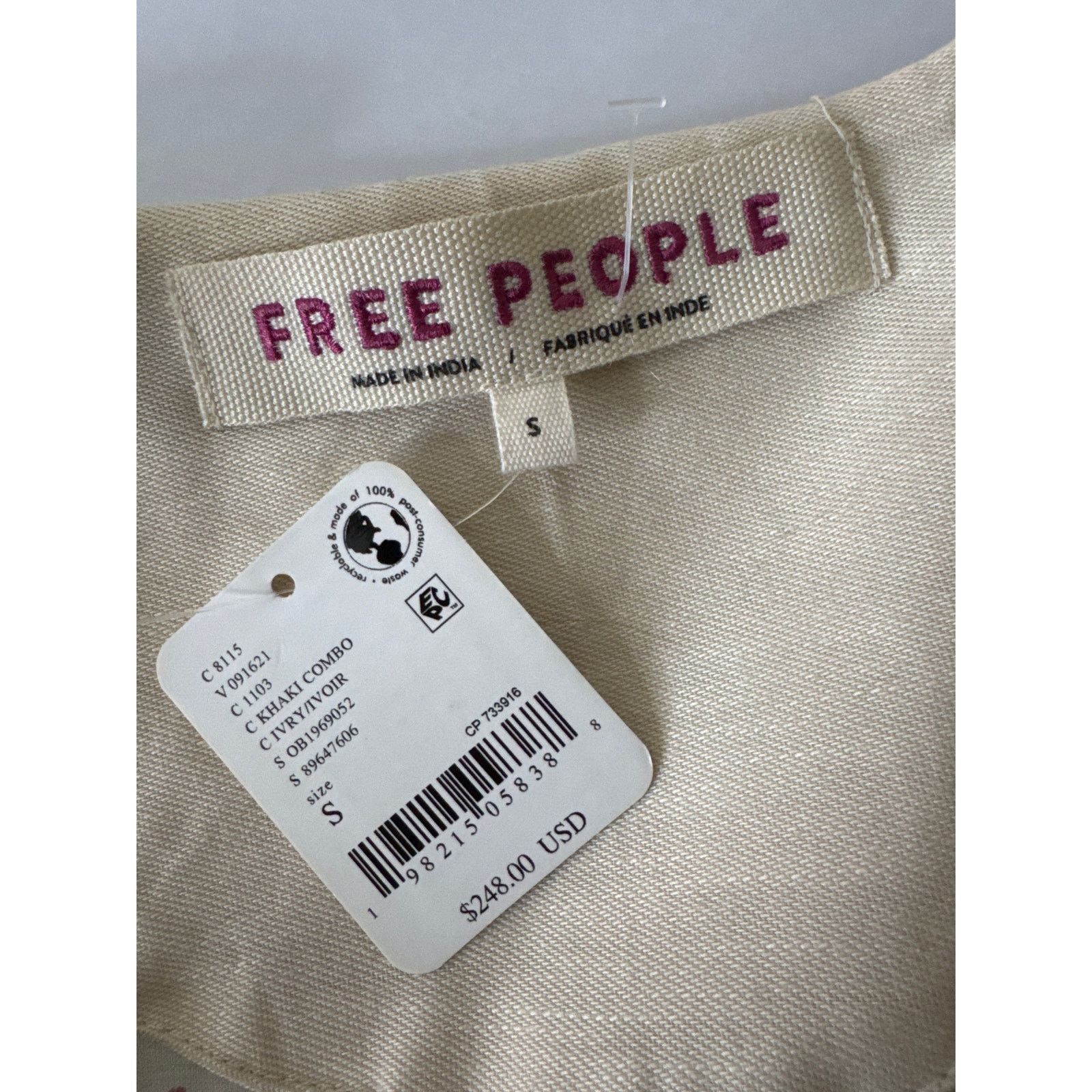 Free People FREE PEOPLE Bali Mabel Embroidered Cotton Jacket Cream Size S / US 4 / IT 40 - 7 Thumbnail