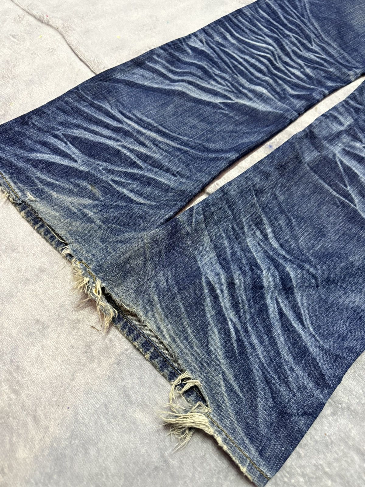 Hysteric Glamour × Japanese Brand Old Army Japan Studded Claw Mark Muddy Wide Leg Flared Jeans Size US 30 / EU 46 - 15 Thumbnail