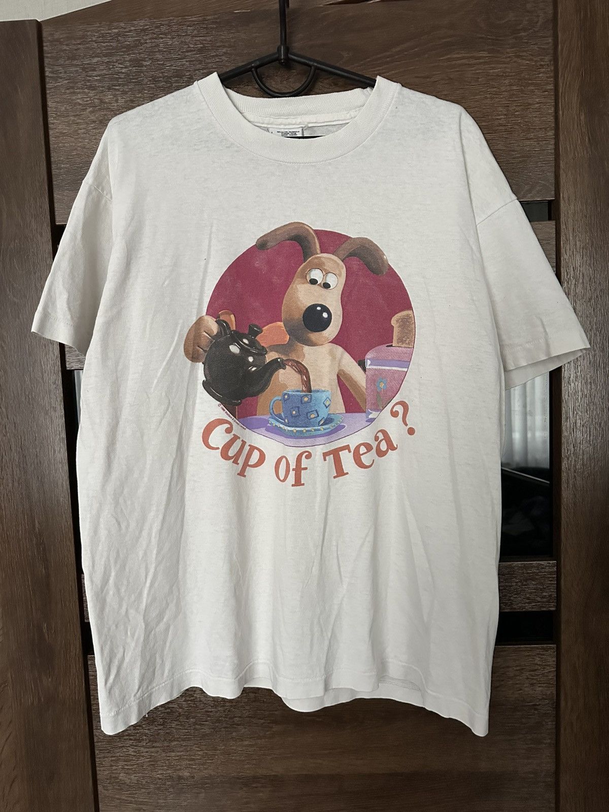 Vintage 1989 Wallace & Gromit Cup Of Tea Vintage Movie T-Shirt Tee Size US L / EU 52-54 / 3 - 2 Thumbnail