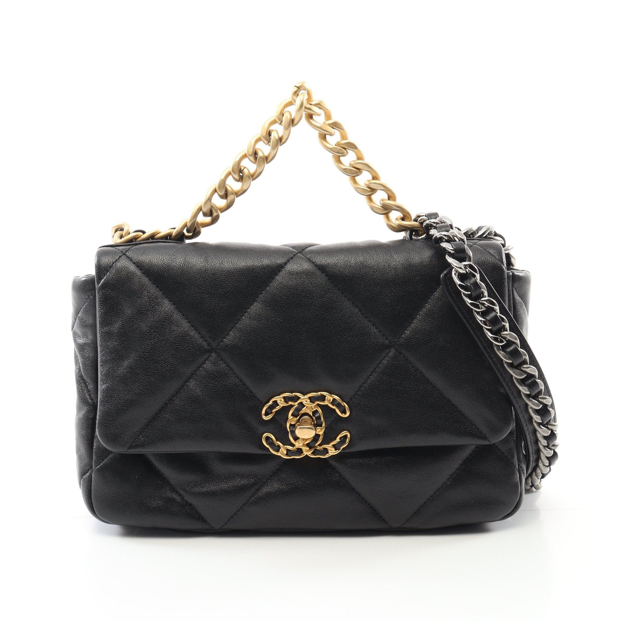 Chanel Chanel 19 Dizeneuf Matelasse Chain Shoulder Bag Leather Black Combination Metal Fittings Size ONE SIZE - 1 Thumbnail