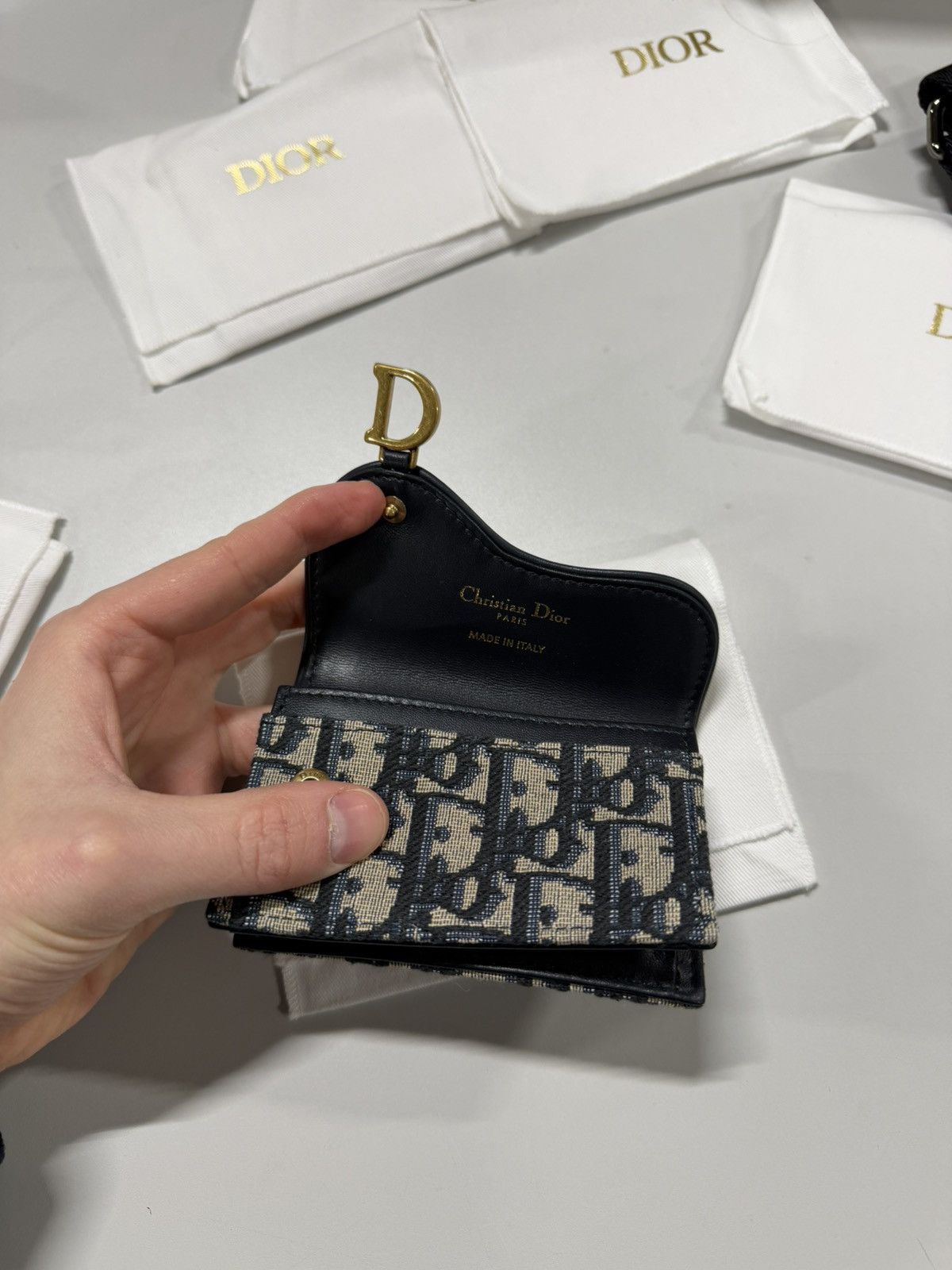 Dior Dior Oblique Jacquard Saddle Card Holder NEW 600$ Size ONE SIZE - 3 Thumbnail