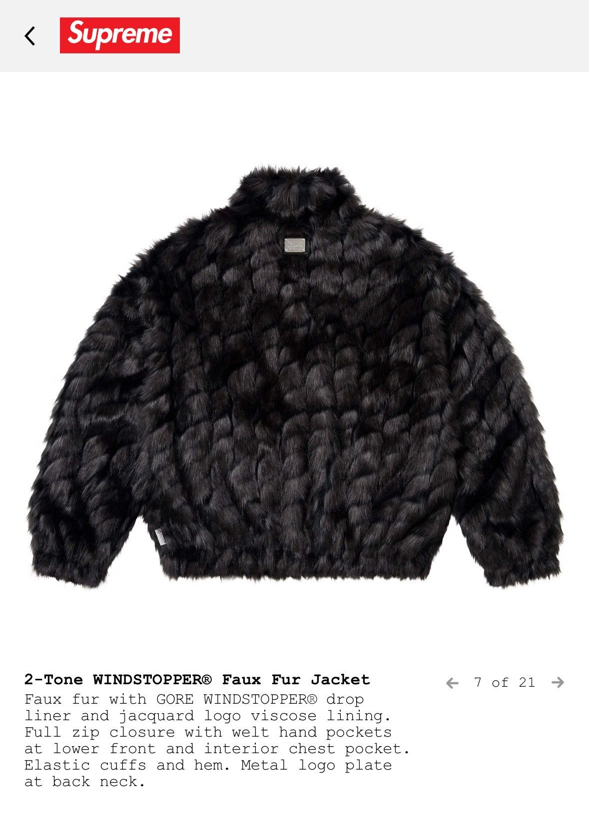 Supreme Supreme Faux Fur 2-Tone Windstopper Jacket SS25 Size US M / EU 48-50 / 2 - 6 Thumbnail