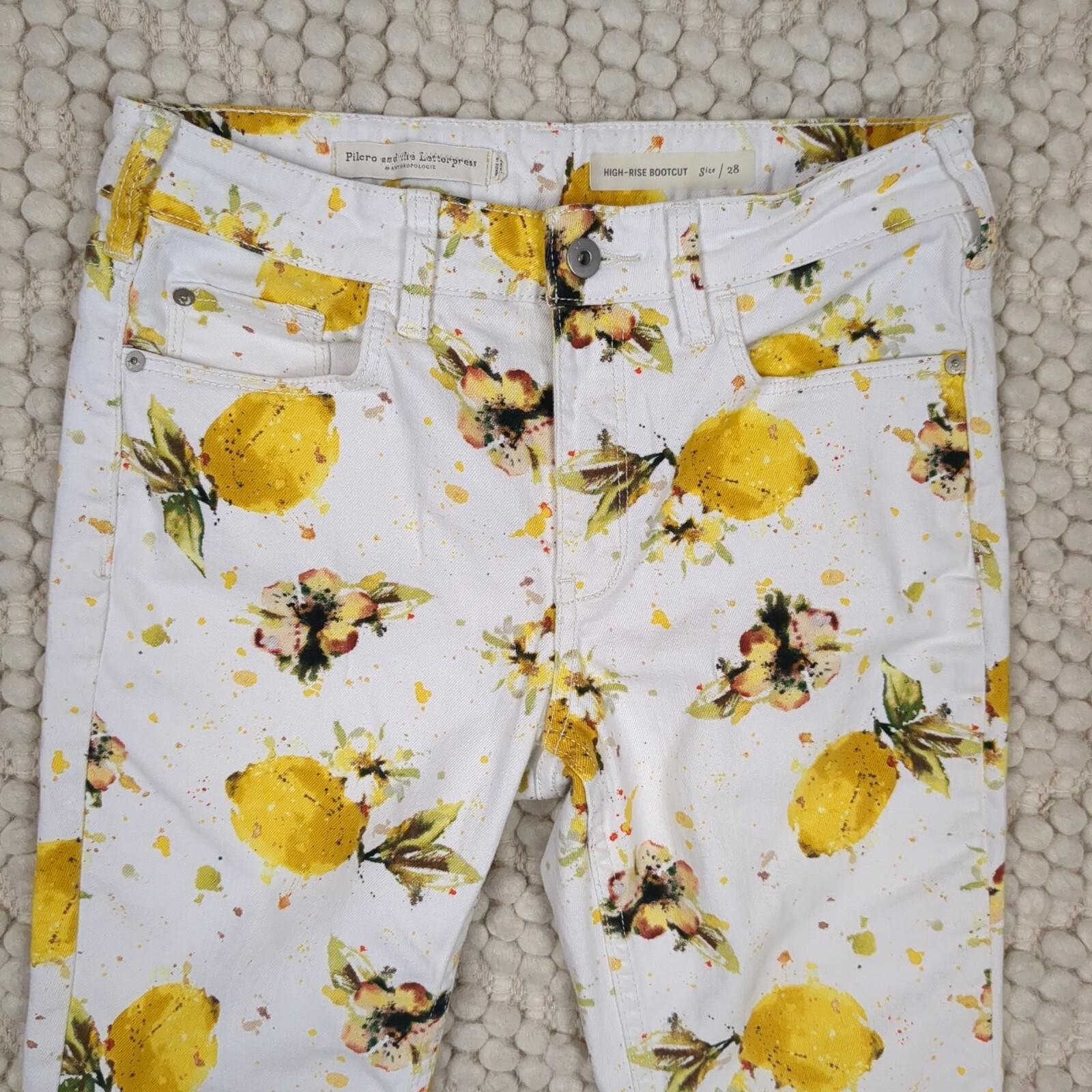 Pilcro & The Letterpress Lemon Grove Crop Bootcut Jeans 28