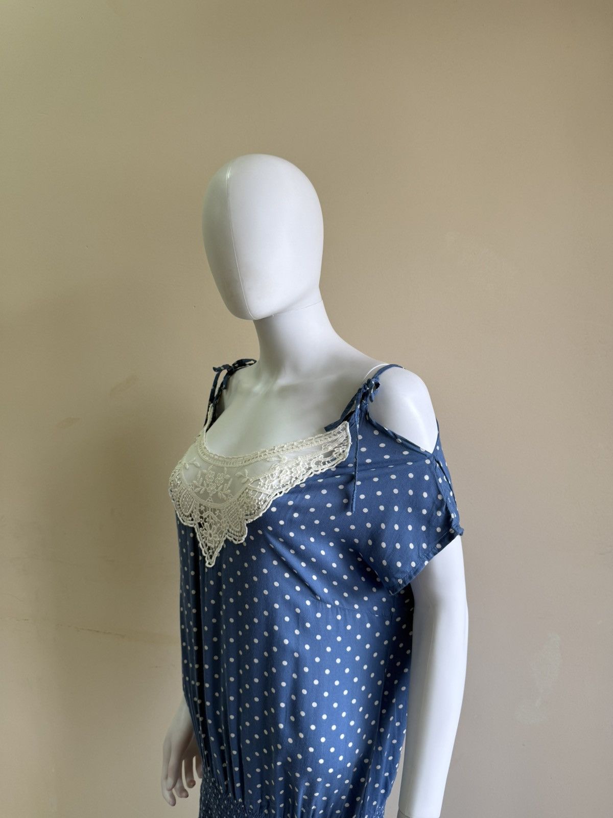 Vintage Ewa I Walla Blue Polka Dot Short Sleeve Midi Dress Size XS Size XS / US 0-2 / IT 36-38 - 8 Thumbnail