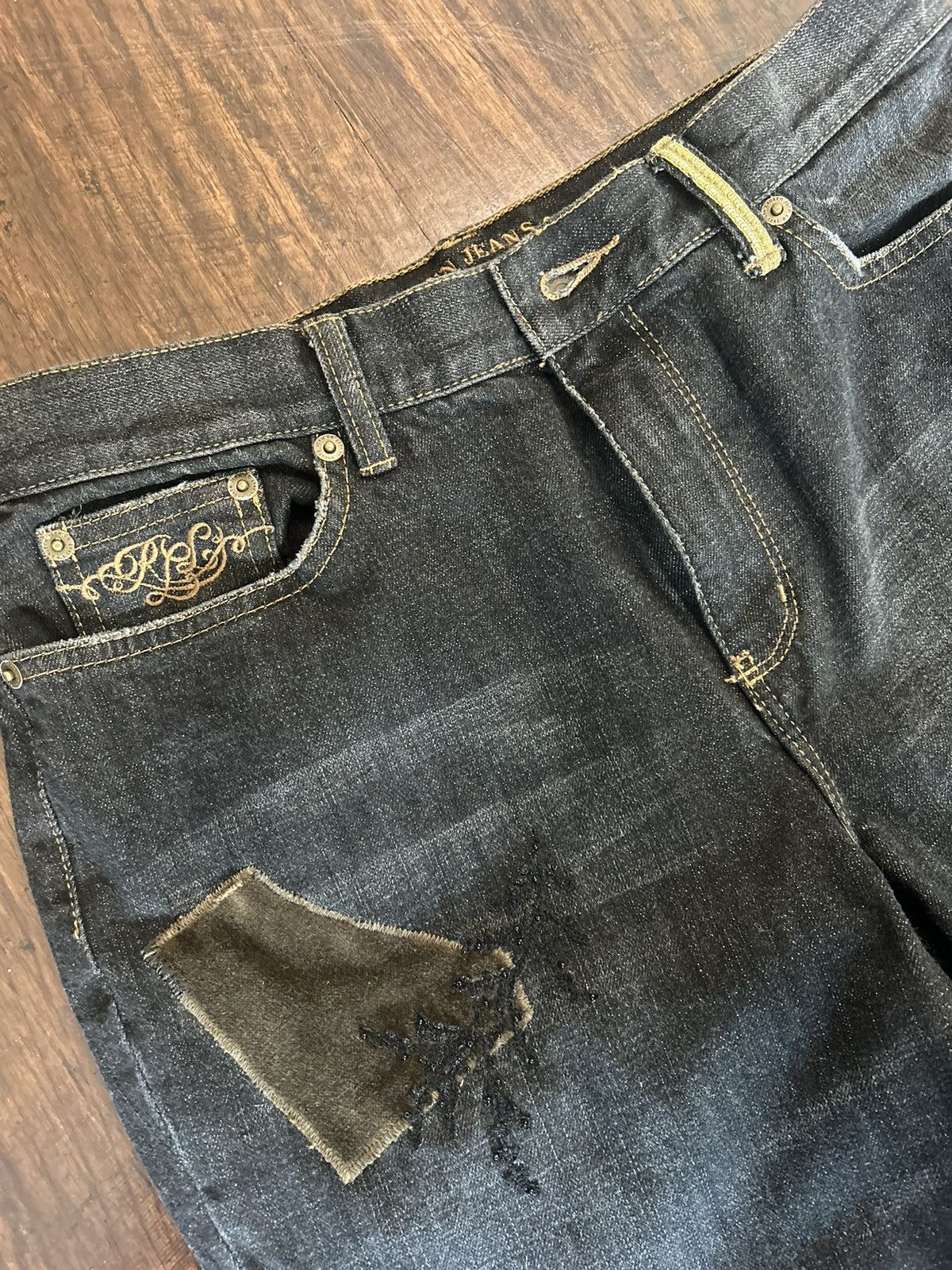 Lauren Ralph Lauren Lauren Ralph Lauren Patch Work Embroidered Bootcut Jeans Size 30" / US 8 / IT 44 - 6 Thumbnail