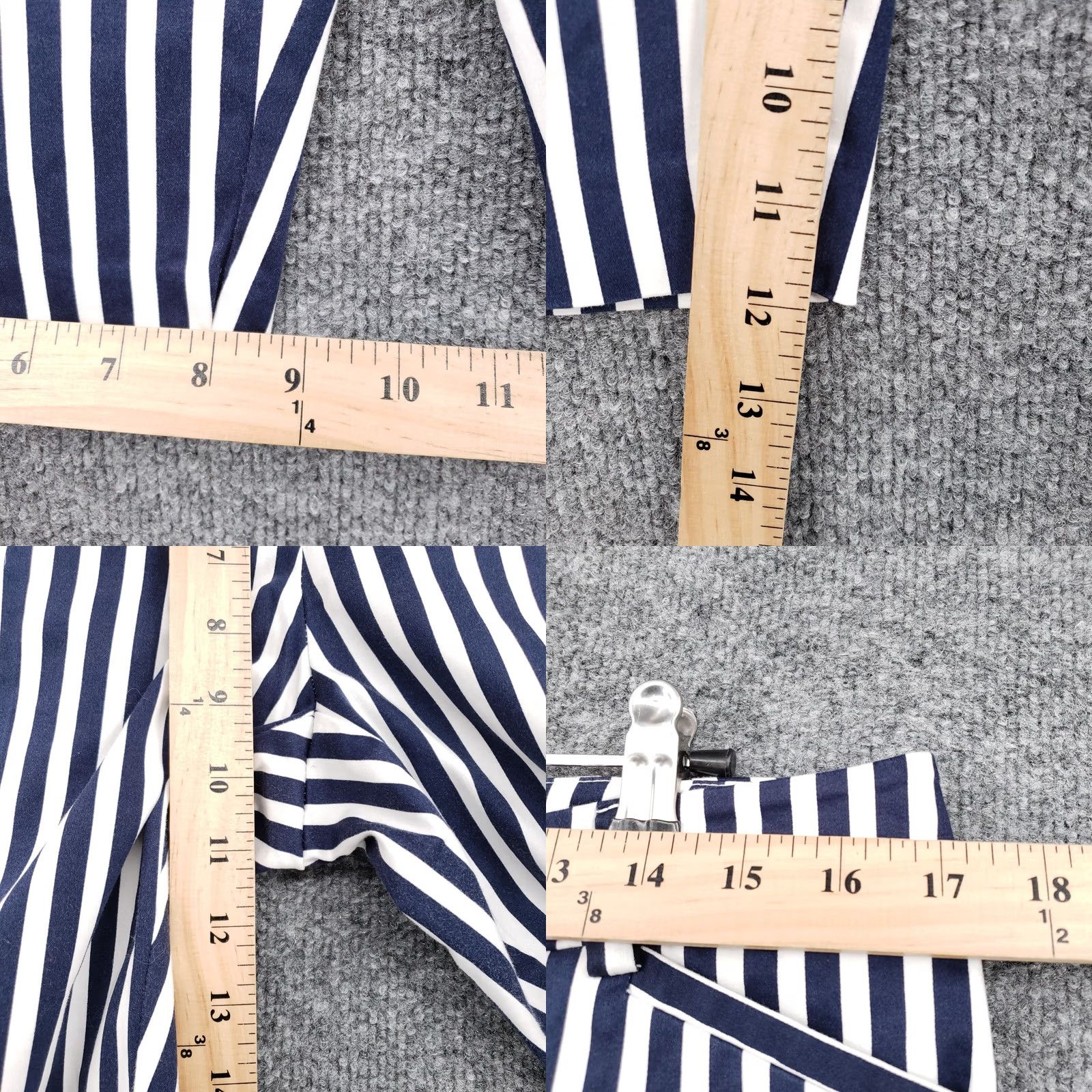 Vintage New York & Company Womens Blue Bermuda Shorts Size 10 Striped Mid-Rise Flat Front Zip Size 32" / US 10 / IT 46 - 8 Thumbnail