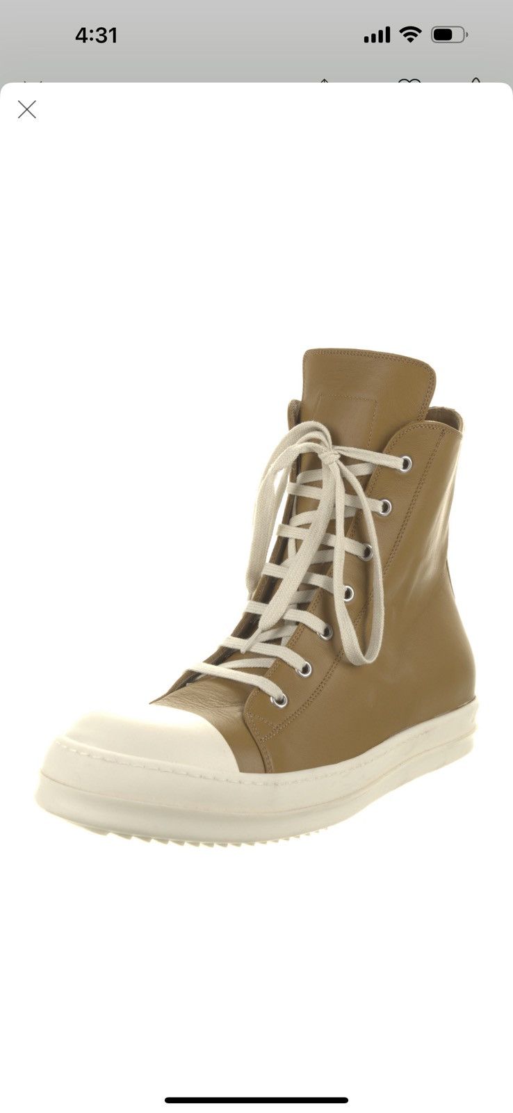 Rick Owens Yellow High Sneakers