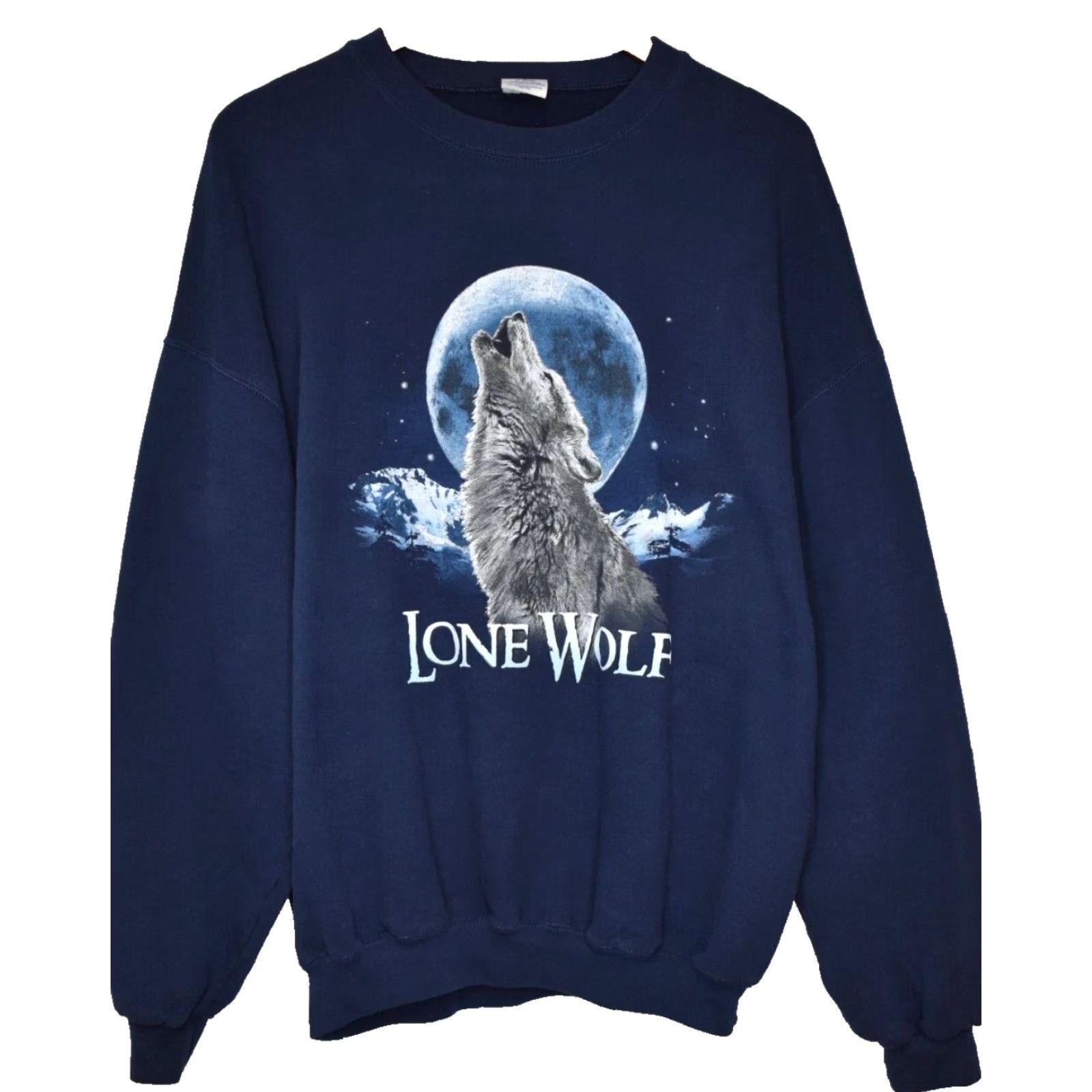 VINTAGE Jerzees Nature Long Sleeve Sweatshirt XL Blue