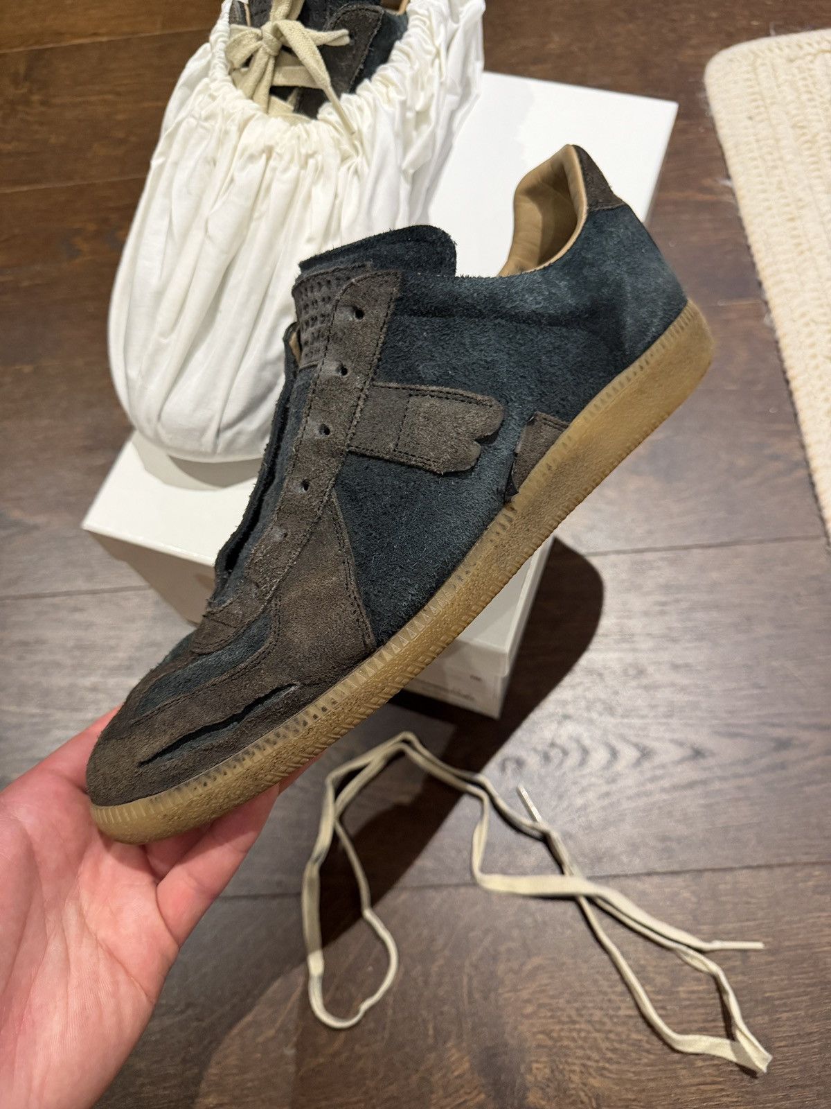 Maison Margiela Pre-distressed Maison Margiela Suede Replica GAT Black Gum Size US 11 / EU 44 - 11 Thumbnail