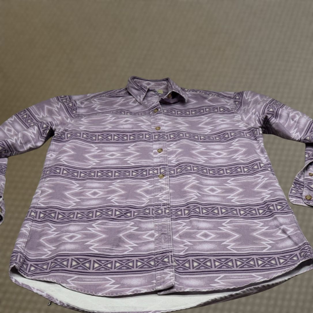 Vintage Cabela's Shirt Women Medium Purple Flannel Southwestern Geometric Button Up Casual Size M / US 6-8 / IT 42-44 - 1 Thumbnail