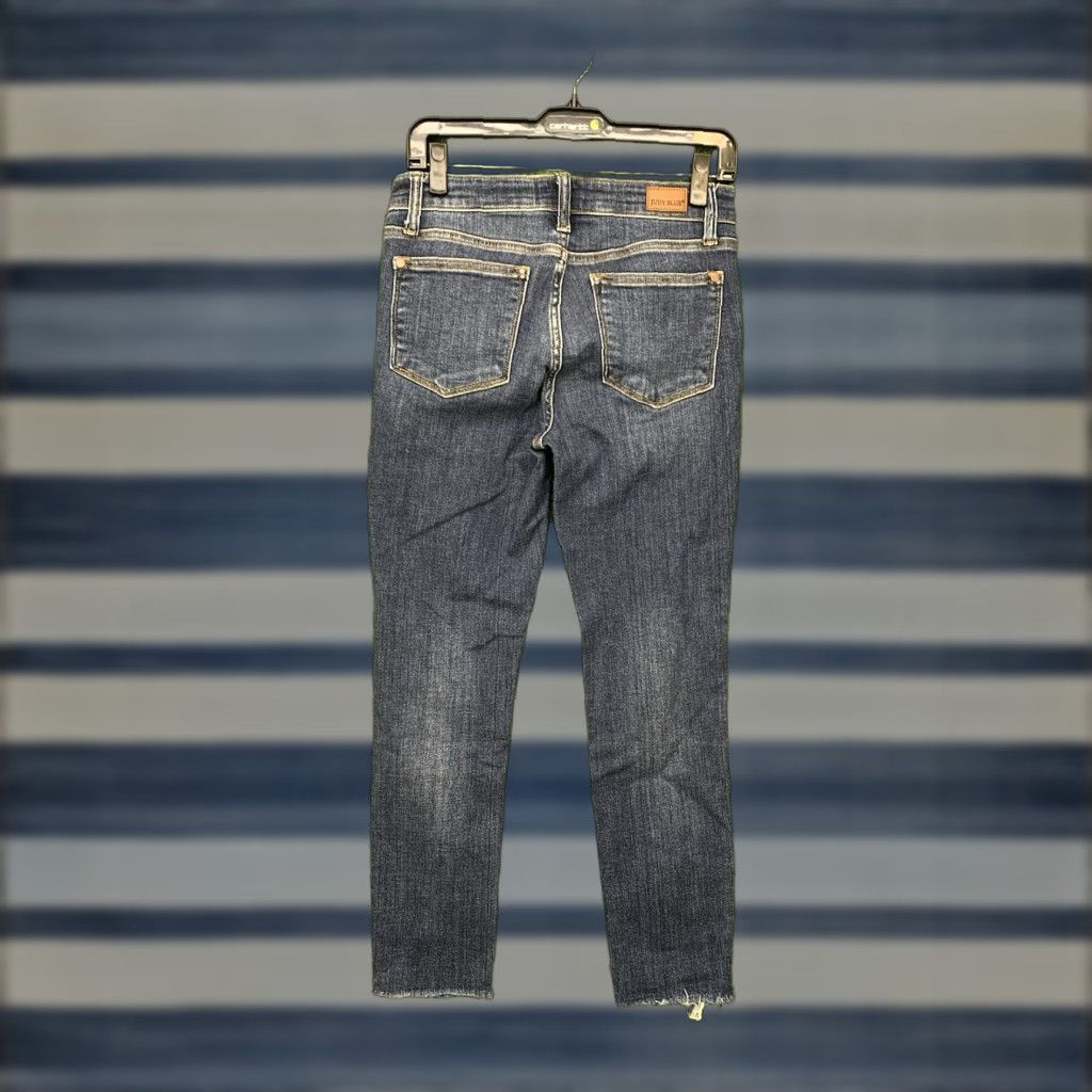 Vintage Judy Blue Jeans Womens 3/26 Skinny Fray Hem Stretch Dark Wash JB82252MD 30x25 Size 26" / US 2 / IT 38 - 1 Thumbnail