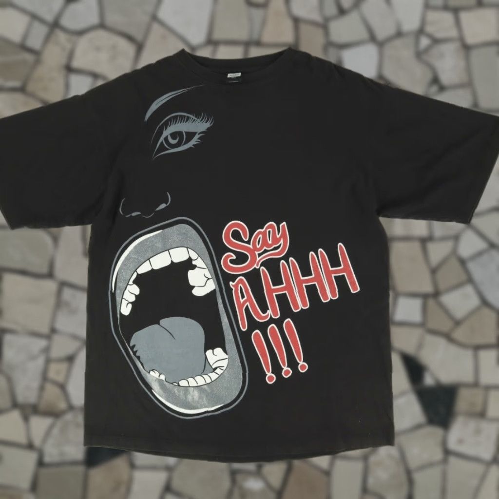 Vintage Say AHHH!!! Tustee Solid T-Shirt Black Men's 4XL Shirt Crew Neck Short Sleeve Cotton Regular Size US XXL / EU 58 / 5 - 1 Thumbnail