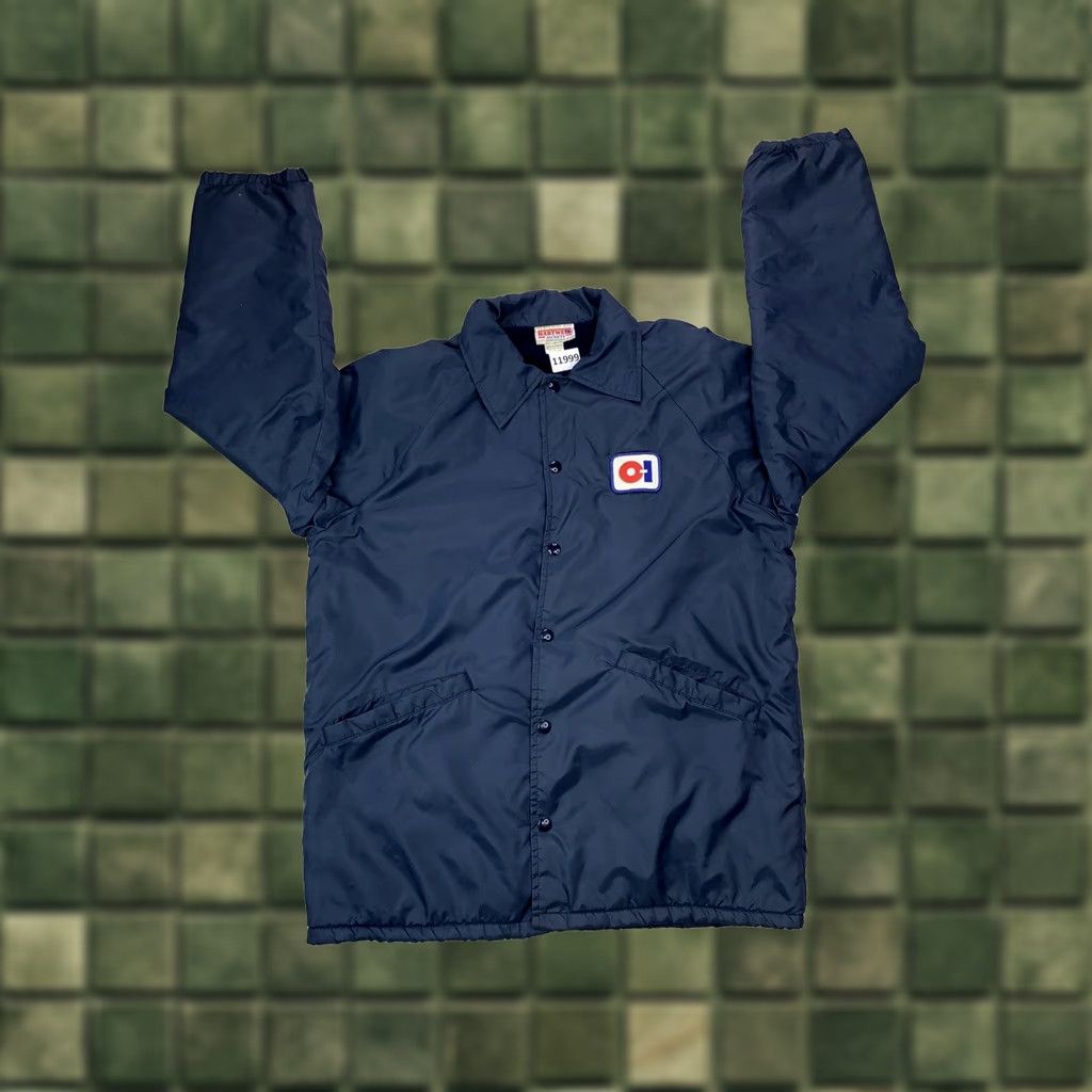 Vintage Hartwell Mens Navy Blue Fleece Lined Nylon Jacket Medium USA Made Size US M / EU 48-50 / 2 - 1 Thumbnail
