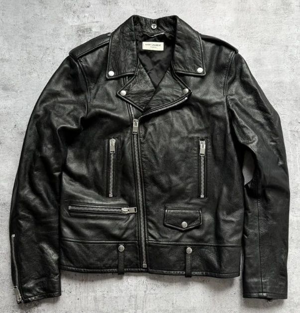 Saint Laurent Blood Luster Leather Jacket | Grailed