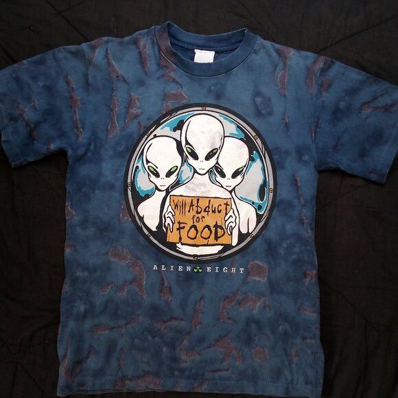 Vintage Vintage Alien Eight Will Abduct For Food Tie Dye T-Shirt Size US S / EU 44-46 / 1 - 2 Thumbnail