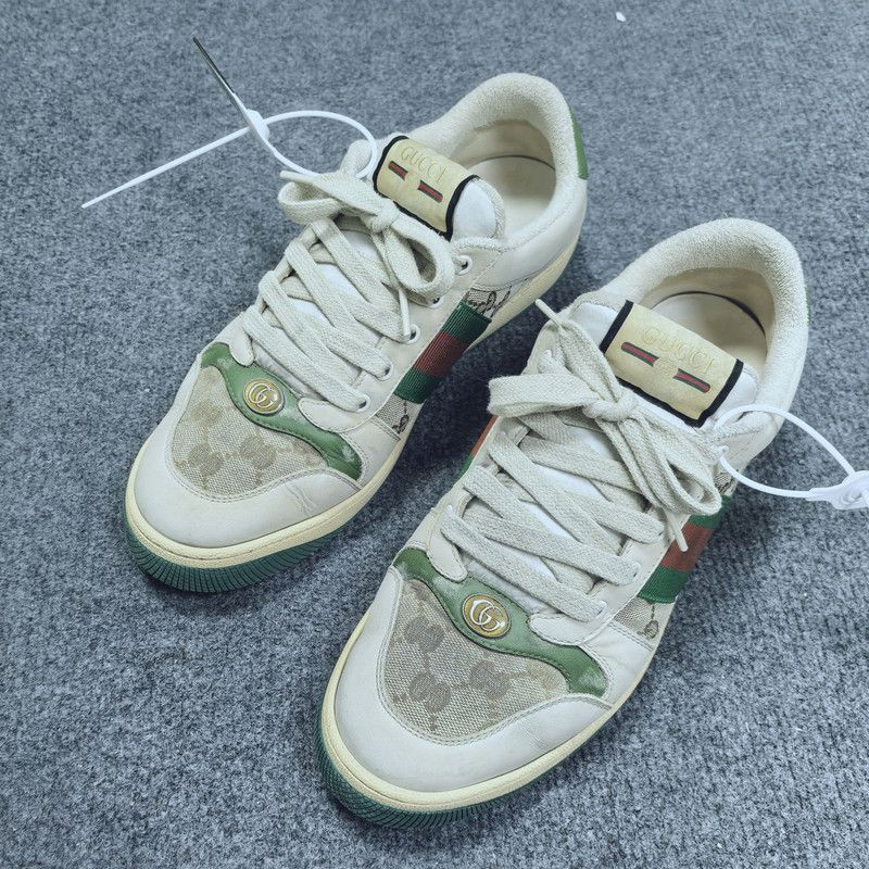 Gucci Gucci Screener Dirty Sneakers in Green and Beige - Size US 8.5 / EU 41-42 - 1 Thumbnail