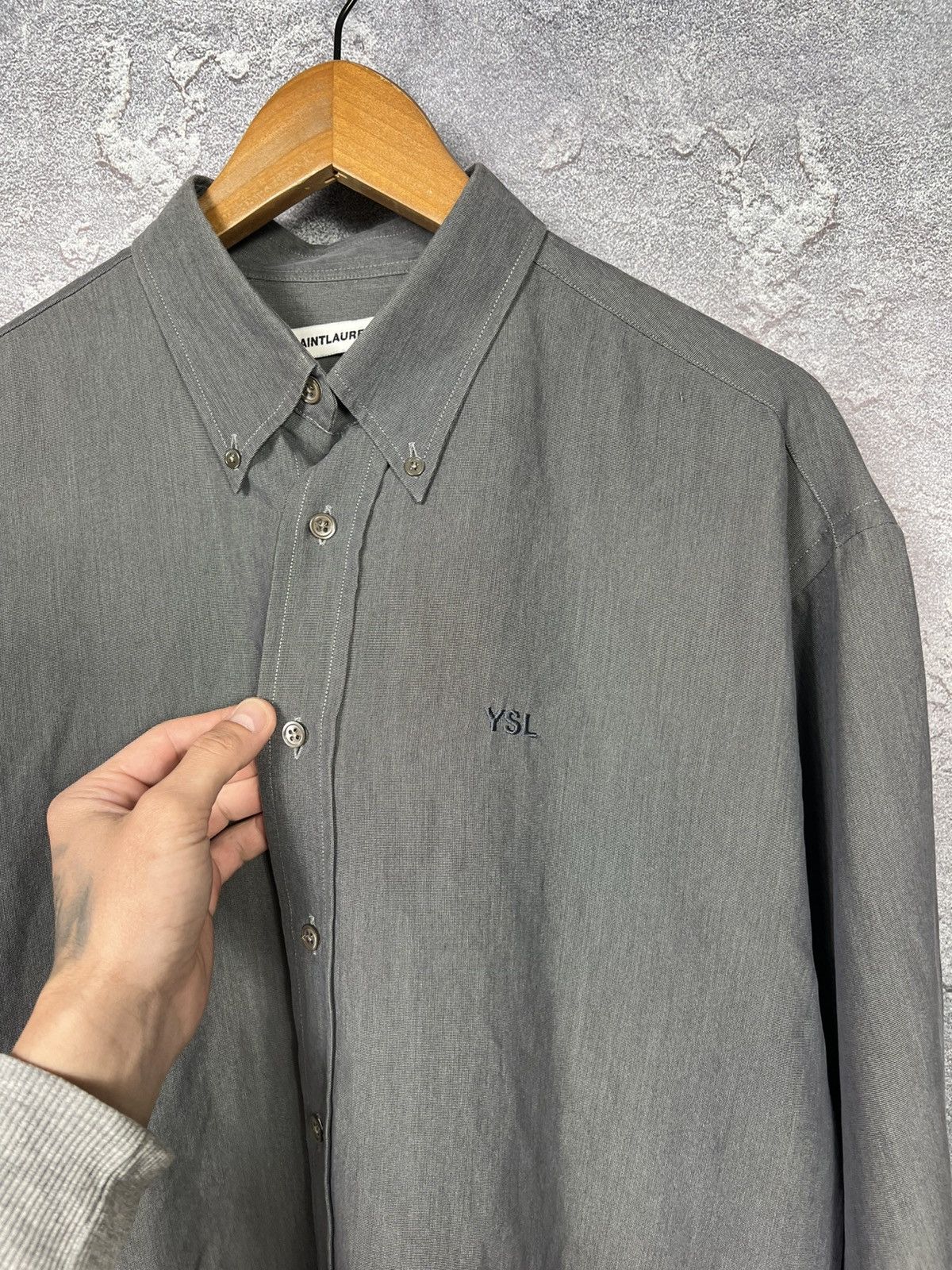 Yves Saint Laurent Vintage Saint Laurent Paris Classic Oversized Shirt Size US L / EU 52-54 / 3 - 3 Thumbnail