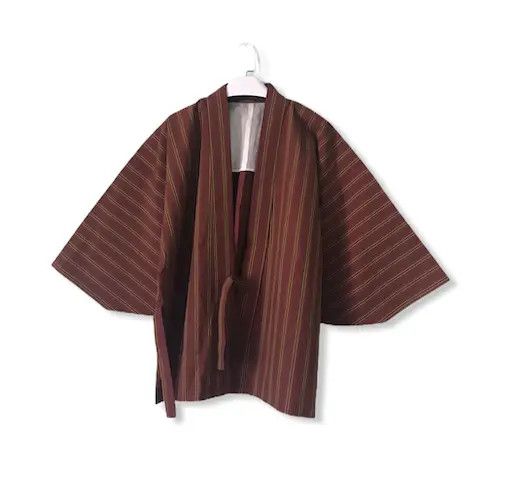 Japanese Traditional Hanten Stripe Kimono Japan Style