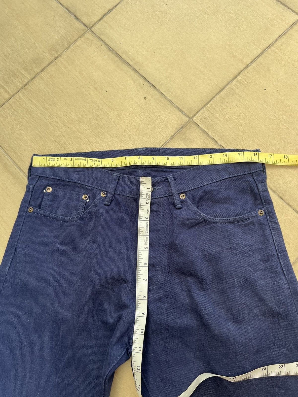 Japan Blue Japan Blue JB0625 Leather Patch Indigo Denim Slim Jeans Size US 31 - 3 Thumbnail