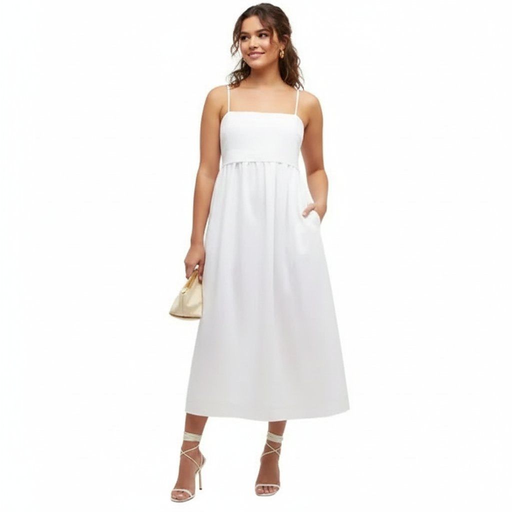 Vince VINTAGE Vince Sleeveless Swing Dress Midi Women's XL White Linen  Blend | Grailed