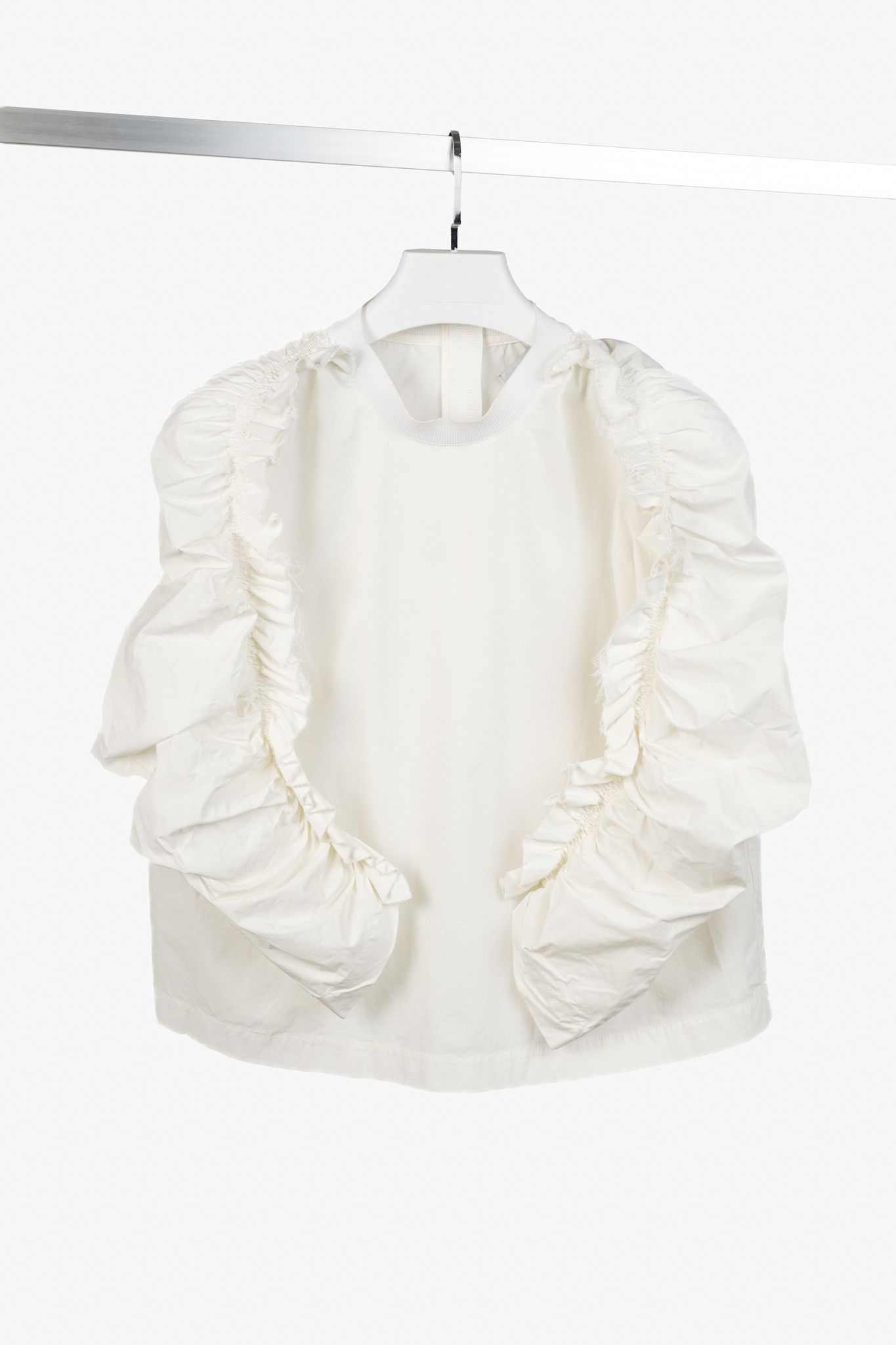 MSGM MSGM Off-White Ruffle Sleeve Blouse Top Size L / US 10 / IT 46 - 1 Thumbnail