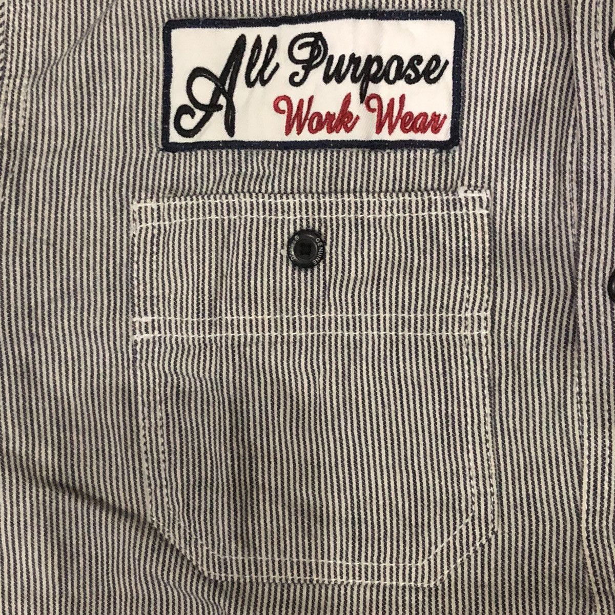 Dickies Selvedge hickory stripe work wear button up shirt