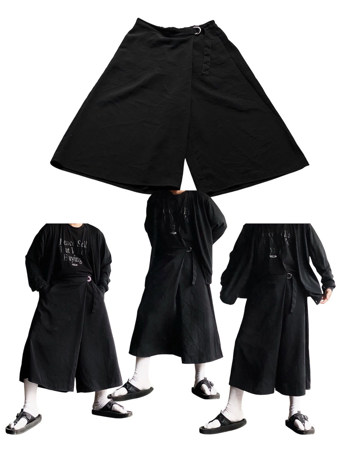 Yohji Yamamoto GU WIDE LEG HAKAMA PANTS LOOK LIKE YOHJI YAMAMOTO STYLE Size US 32 / EU 48 - 3 Thumbnail