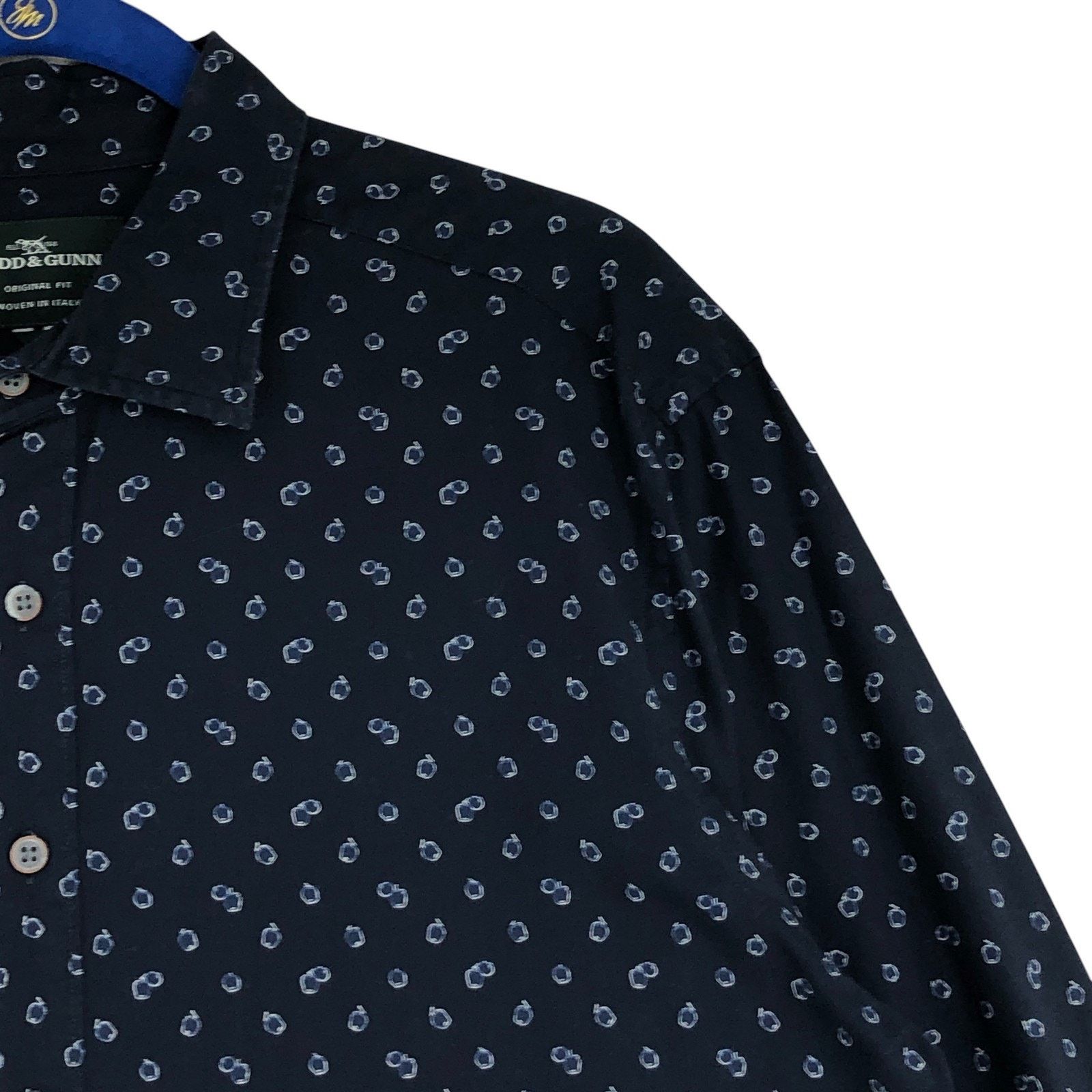 Rodd & Gunn Rodd & Gunn Shirt Navy Blue Original Fit Pattern Cotton Size US L / EU 52-54 / 3 - 7 Thumbnail