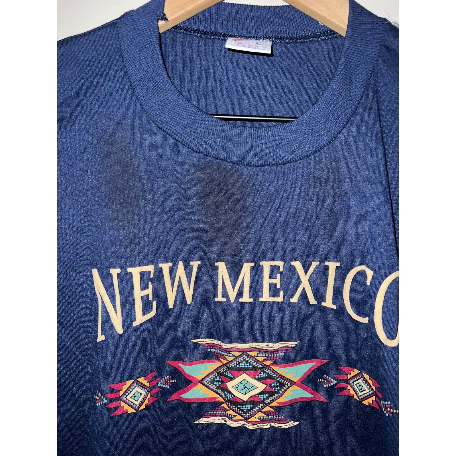 Jerzees Vintage New Mexico Shirt Test Print Wyoming Tee VTG 90s L Size US L / EU 52-54 / 3 - 2 Thumbnail
