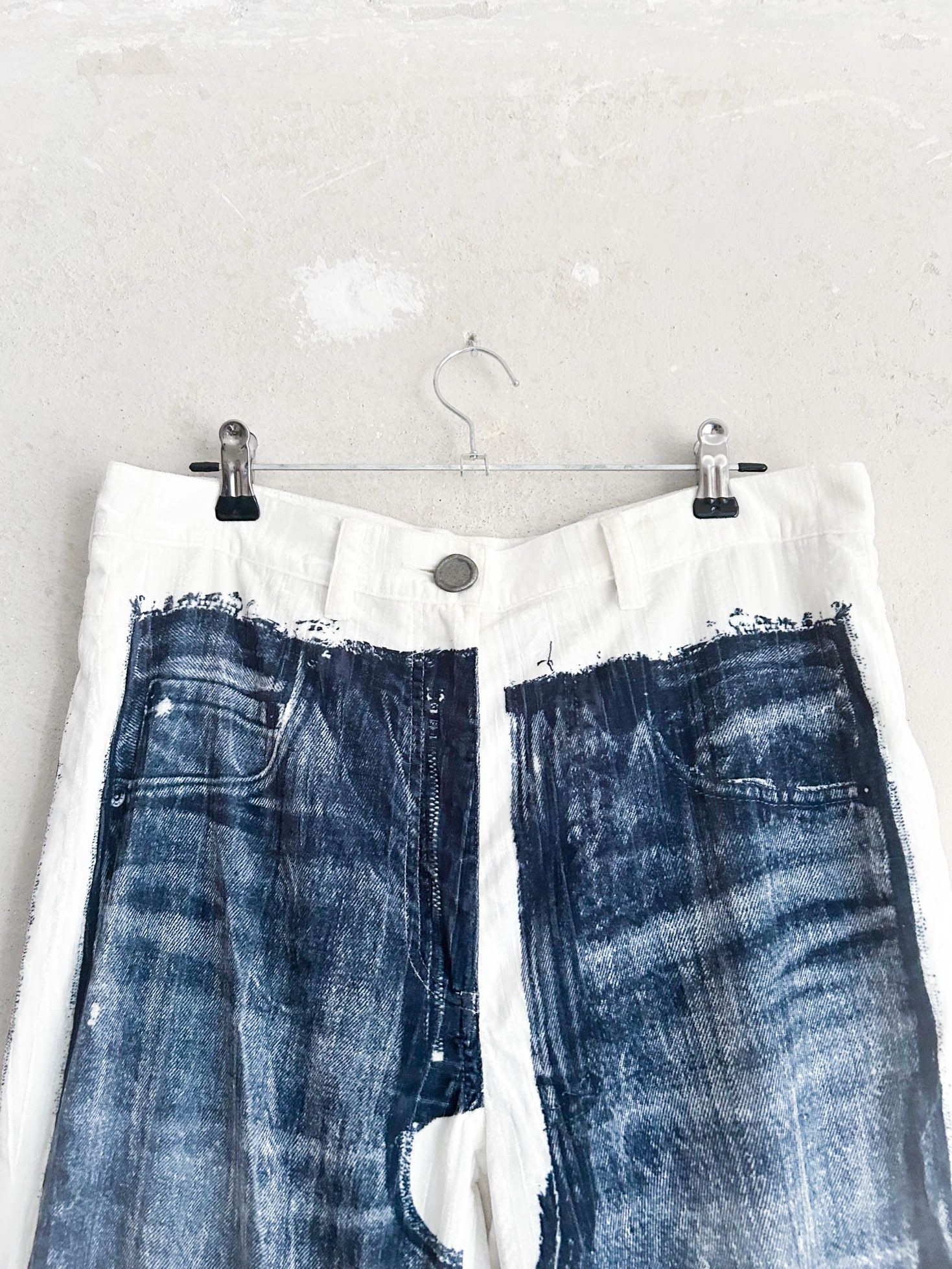 Acne Studios Blue Denim Print Trousers Size 26" / US 2 / IT 38 - 3 Thumbnail