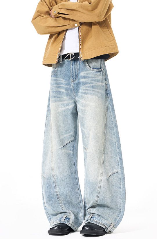 Japanese Brand American retro high street whiskered washed scimitar jeans Size US 32 / EU 48 - 4 Thumbnail