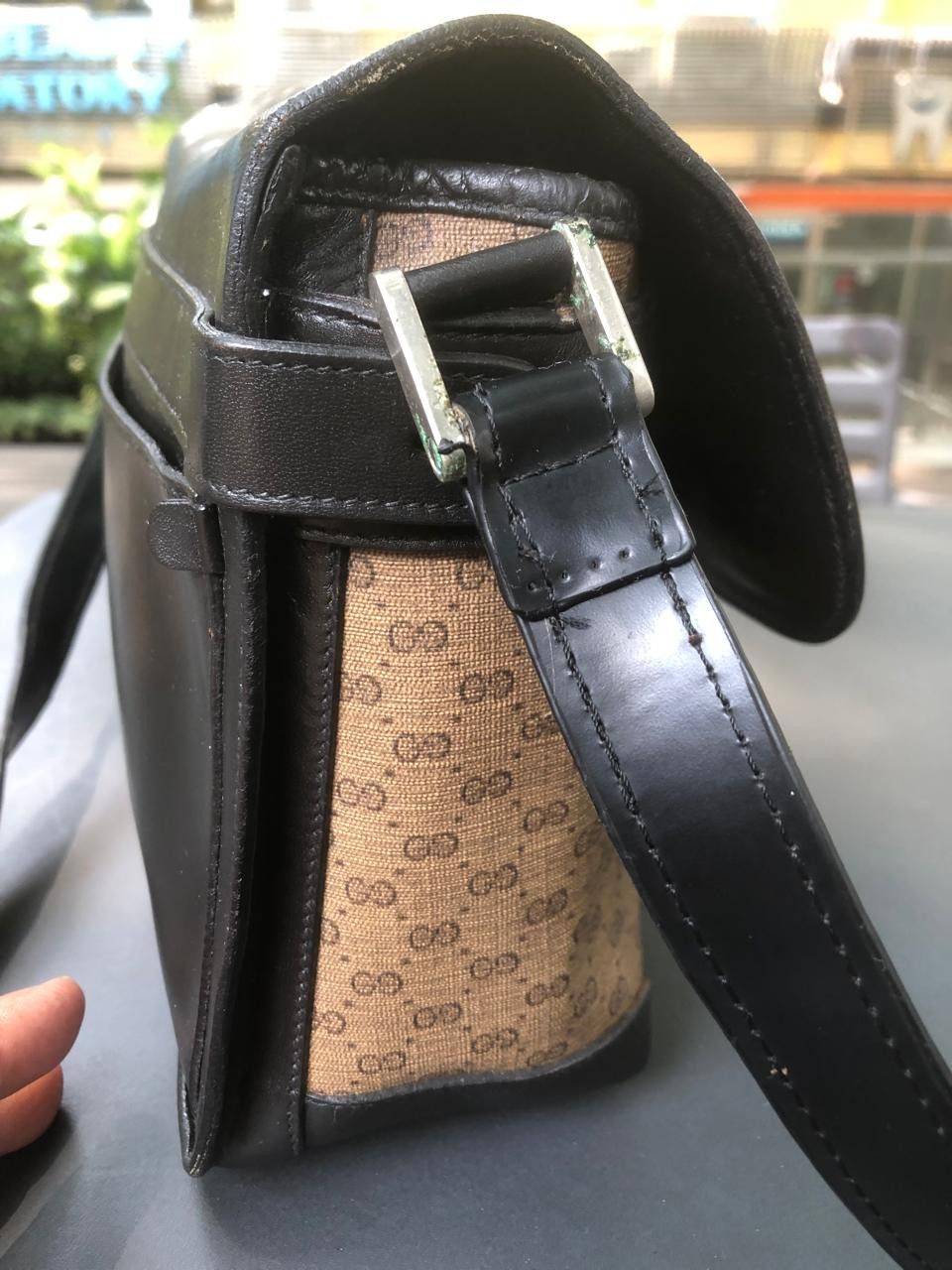 Gucci Gucci Vintage GG Flap Crossbody Bag – Black Leather Trim Size ONE SIZE - 5 Thumbnail
