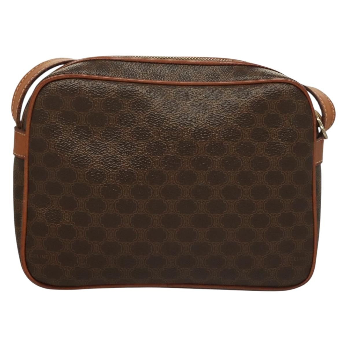Celine CELINE Macadam Canvas Shoulder Bag Pvc Leather Brown Gold Size ONE SIZE - 3 Thumbnail