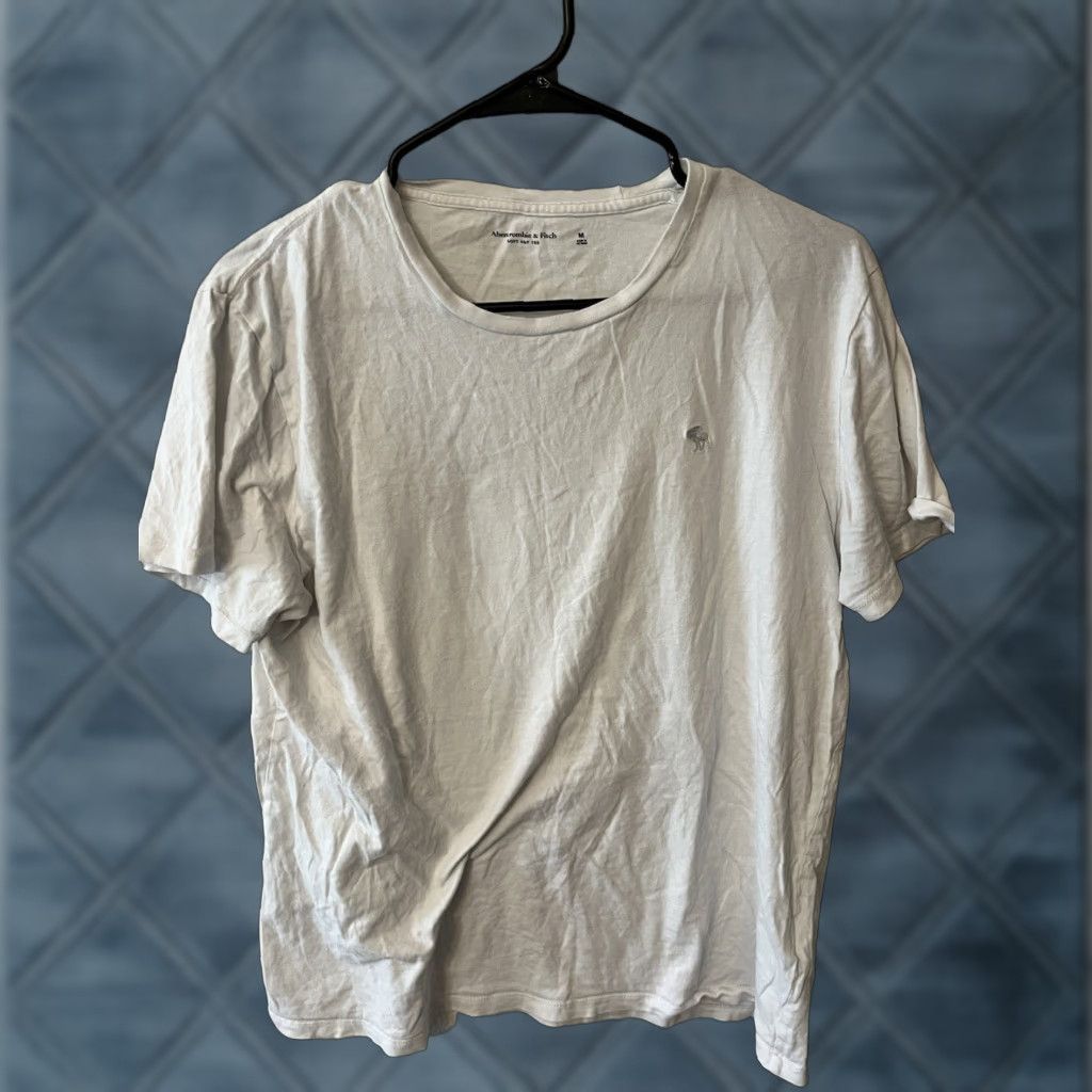Abercrombie & Fitch VINTAGE Abercrombie & Fitch Soft A&FT Shirt Men Medium White Logo Short Sleeve CrewNeck - Men's T-Shirt Slim Fit Size US M / EU 48-50 / 2 - 1 Thumbnail