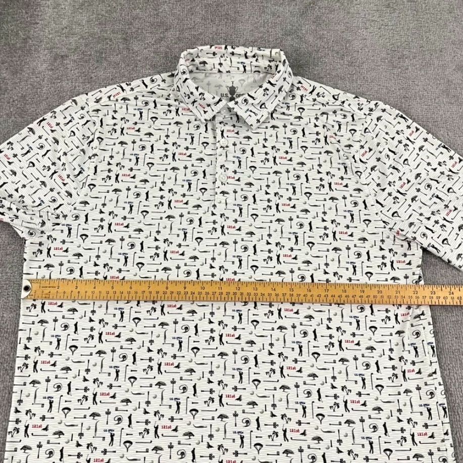 Vintage US OPEN Polo Shirt Men Large White Geometric 121st Torrey Pines Golf Performance Sport Logo Size US L / EU 52-54 / 3 - 5 Thumbnail