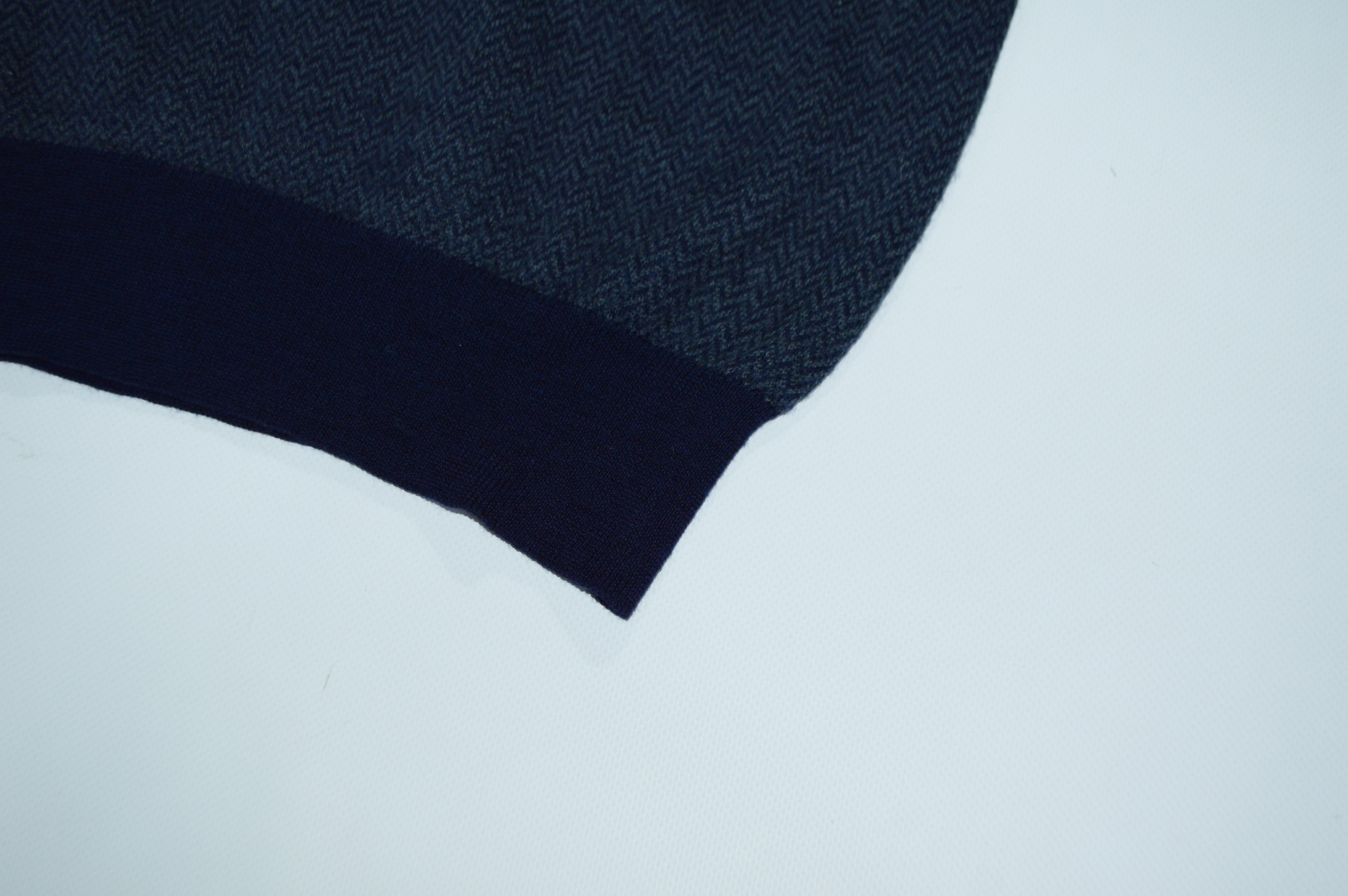 Corneliani Corneliani Herringbone Blue Wool V-Neck Jumper Sweater Size US XL / EU 56 / 4 - 5 Thumbnail