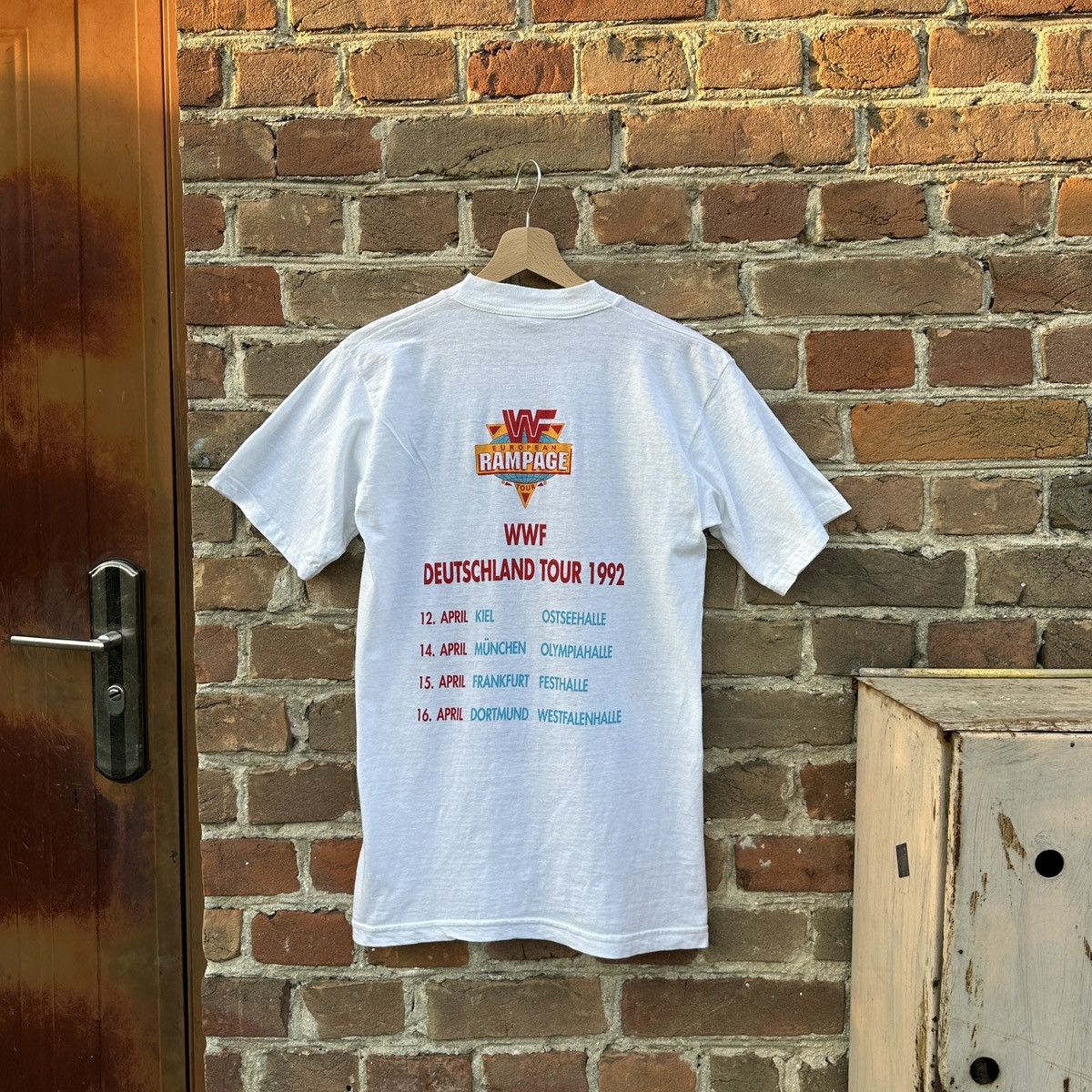 WWE Vintage 1992 European Rampage Wrestling T-Shirt WWE WWF Rare Size US S / EU 44-46 / 1 - 10 Thumbnail