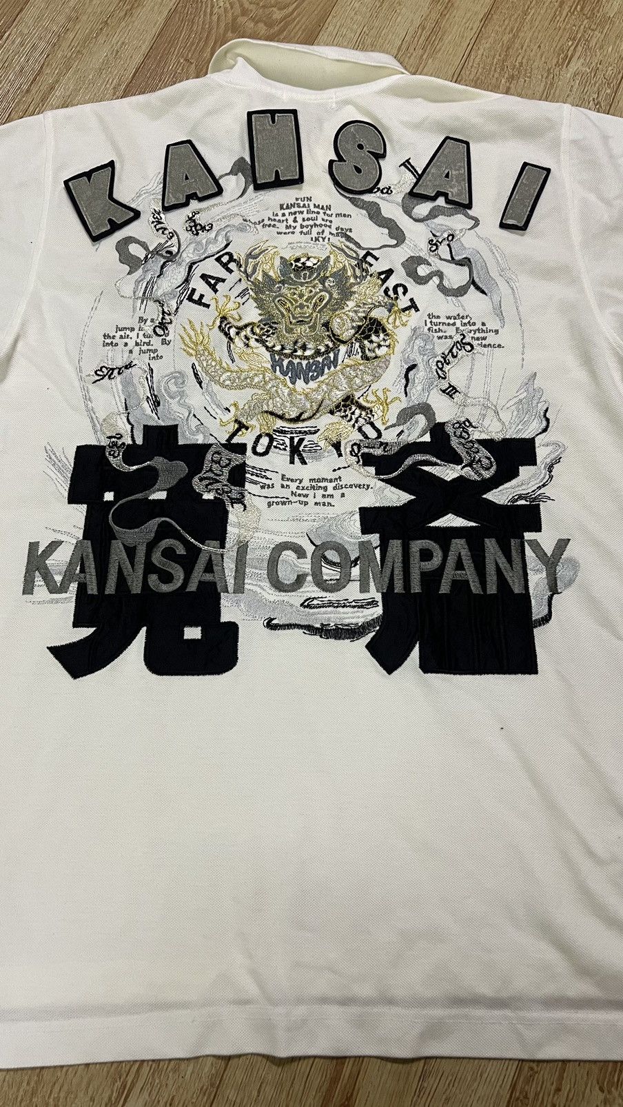 Japanese Brand VINTAGE 80-90s KANSAI MAN POLOS BIG DRAGON ART EMBROIDERY Size US L / EU 52-54 / 3 - 14 Thumbnail