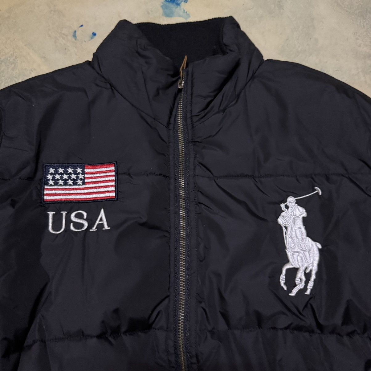 Polo Ralph Lauren Vintage Polo RL Big Number 3 United State Logo Puffer Jacket Size US M / EU 48-50 / 2 - 4 Thumbnail