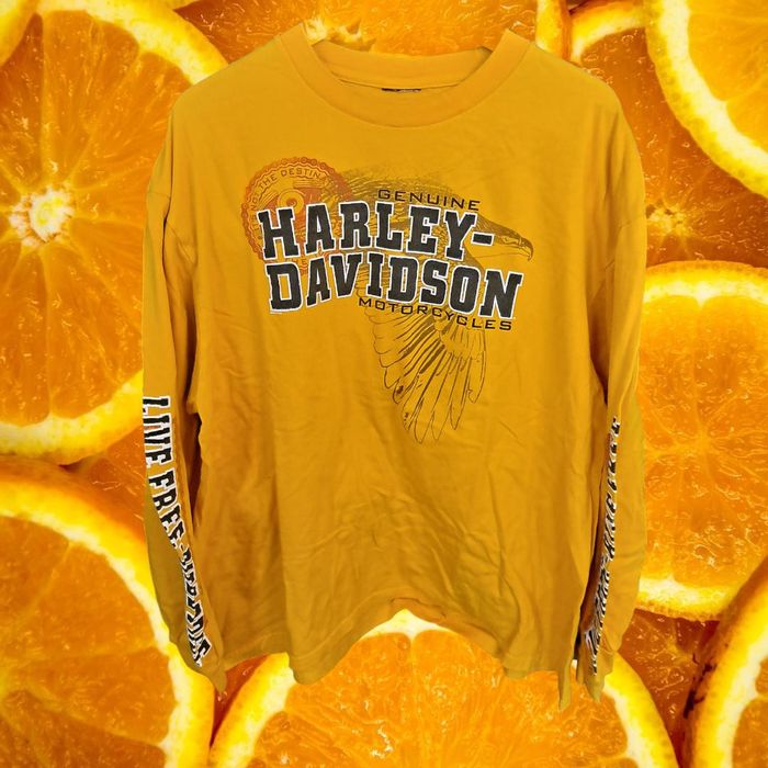 Harley Davidson Harley Davidson Utica Yellow Long Sleeve Shirt Grailed