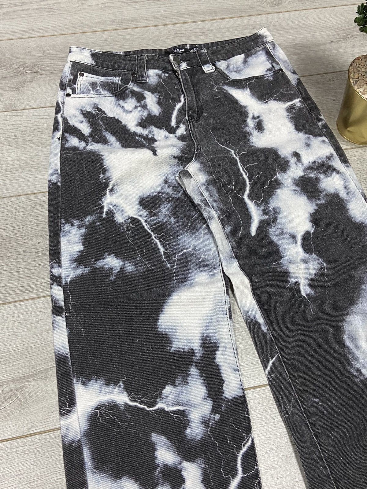 Jaded London Jaded lightning 🌩️ clouds over print designer pants jeans Size US 32 / EU 48 - 4 Thumbnail