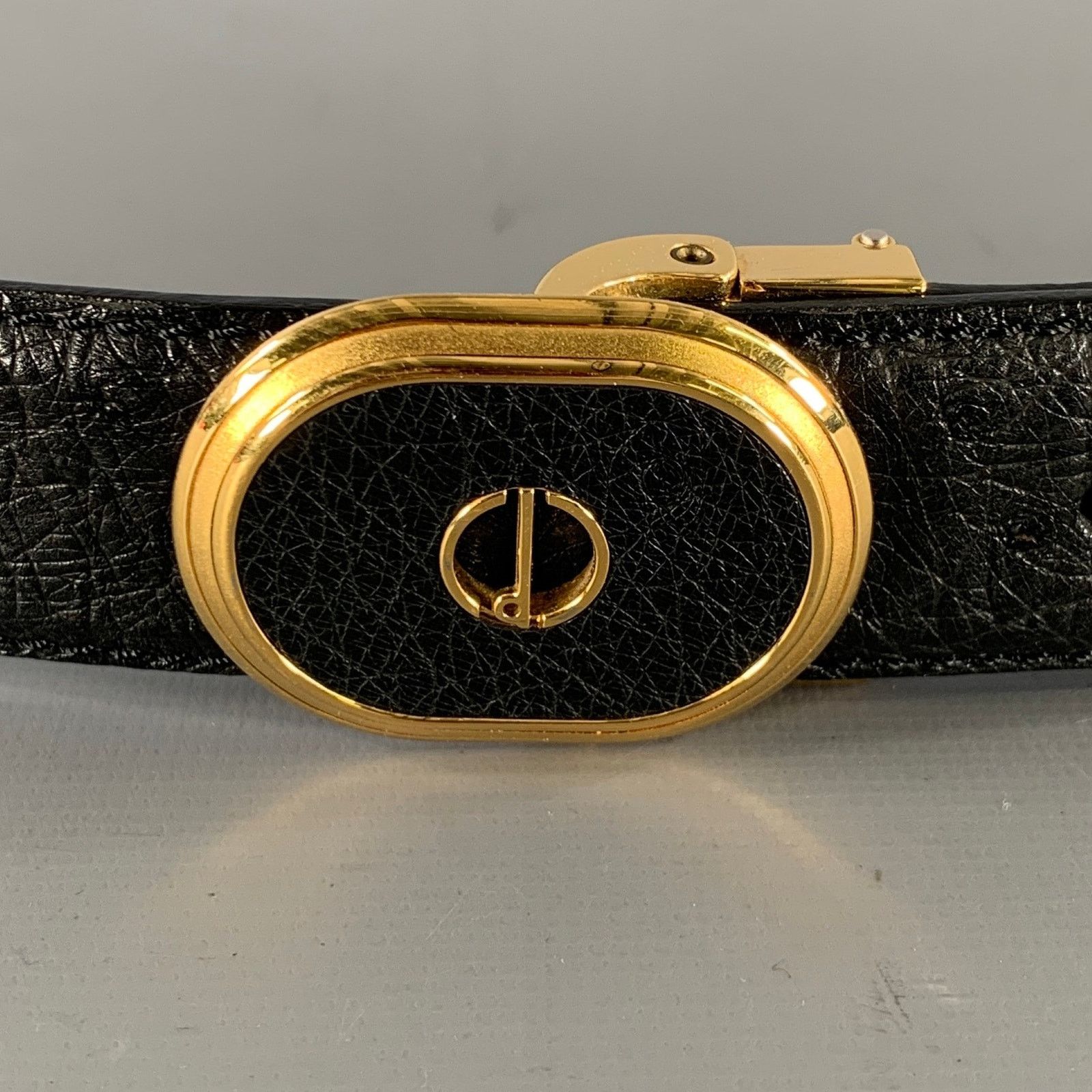 Other DUNHILL Size 36 Black Gold Leather Belt Size 36 - 2 Thumbnail
